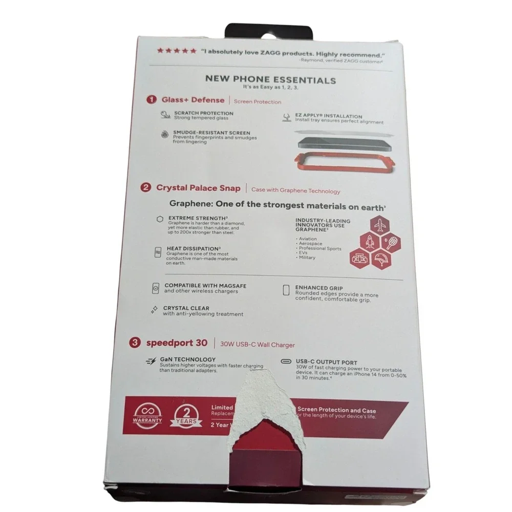 W5-O Zagg mophie‎ Essentials Kit Crystal Palace Case + 30W Charger iPhone 15